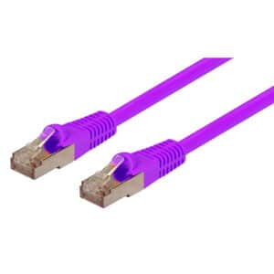 DYNAMIX PLP-AUGS-TQ 0.75m Cat6A S/FTP Purple Slimline Shielded 10G Patch Lead. 26AWG (Cat6 Augmented) 500MHz with Gold Plate Connectors. MID-YEAR CLEARANCE - Up to 30% OFF - NZ DEPOT