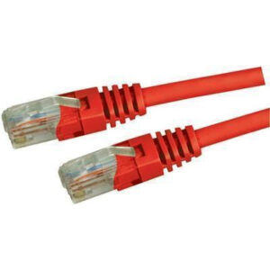 DYNAMIX 1m Cat5e Red UTP Patch Lead (T568A Specification) 100MHz 24AWG Slimline Moulding & Latch Down Plug with RJ45 Unshielded Gold Plated Connectors. - NZ DEPOT