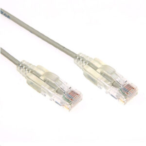 DYNAMIX 0.5m Cat6A 10G Grey Ultra-Slim Component Level UTP Patch Lead (30AWG) with RJ45 Unshielded 50µ Gold Plated Connectors. Supports PoE IEEE 802.3af (15.4W) at (30W) bt (60W) - NZ DEPOT
