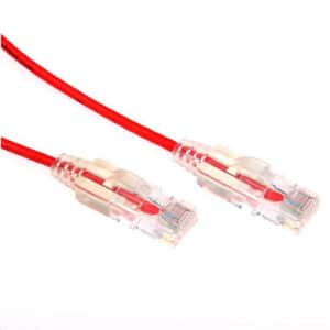 DYNAMIX 0.5m Cat6A 10G Red Ultra-Slim Component Level UTP Patch Lead (30AWG) with RJ45 Unshielded 50µ Gold Plated Connectors. Supports PoE IEEE 802.3af (15.4W) at (30W) bt (60W) - NZ DEPOT