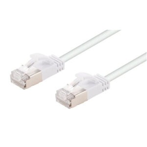 Dynamix 3m Cat6A S/FTP White Ultra-Slim Shielded 10G Patch Lead (34AWG) with RJ45 Gold PlatedConnectors. Supports PoE IEEE 802.3af (15.4W) & at (30W) - NZ DEPOT