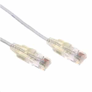 Dynamix 0.25m Cat6A 10G White Ultra-Slim Component Level UTP Patch Lead (30AWG) with RJ45 Unshielded50µ Gold Plated Connectors. Supports PoE IEEE 802.3af (15.4W) at (30W) bt (60W) - NZ DEPOT