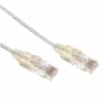 Dynamix 0.75m Cat6A 10G White Ultra-Slim Component Level UTP Patch Lead (30AWG)withRJ45Unshielded50µGold Plated Connectors. Supports PoE IEEE 802.3af (15.4W) at (30W) bt (60W)