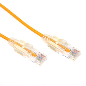 Dynamix 0.5m Cat6A 10G Yellow Ultra-Slim Component Level UTP Patch Lead (30AWG) with RJ45Unshielded50µ Gold Plated Connectors. Supports PoE IEEE 802.3af (15.4W) at (30W) bt (60W) - NZ DEPOT