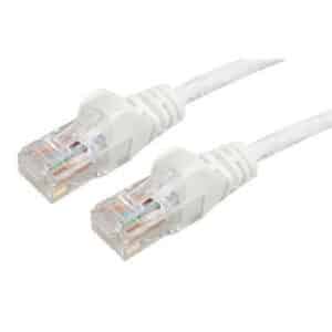 Dynamix 2m Cat6 White UTP Patch Lead (T568A Specification) 250MHz 24AWG Slimline Snagless Moulding.RJ45 Unshielded Connector with 50µ Inch Gold Plate. - NZ DEPOT