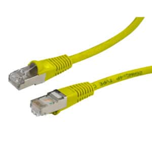 DYNAMIX PLY-AUGS-7H 7.5m Cat6A S/FTP Yellow Slimline Shielded 10G Patch Lead. 26AWG (Cat6 Augmented) 500MHz with Gold Plate Connectors. MID-YEAR CLEARANCE - Up to 30% OFF - NZ DEPOT