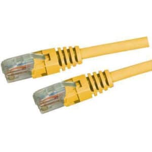 DYNAMIX 2m Cat5e Yellow UTP Patch Lead (T568A Specification) 100MHz 24AWG Slimline Moulding & Latch Down Plug with RJ45 Unshielded Gold Plated Connectors. - NZ DEPOT