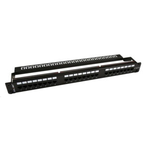 Dynamix PP C6 24LCSB 24 Port 19 Cat6 UTP Patch Panel with plastic labelling kit Rear Support Bar T568A T568B Wiring Dual 110Krone IDC NZDEPOT