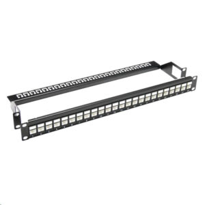 Dynamix PP C6AUTP 24 Cat6A 180deg Unshielded Keystone patch panel 24 port with cable management 1U NZDEPOT