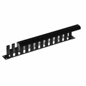 Dynamix PP-CMC01 19" 1RU Finger Cable Management Bar with protective cap. Black colour. - NZ DEPOT