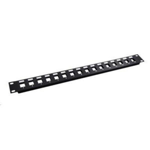 Dynamix PP UK 16 19 16 Port Unloaded Patch Panel Keystone Inserts 1RU NZDEPOT