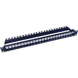 Dynamix PP UK 24RM 24 Port Unloaded Patch Panel Keystone Inserts 1RU with Rear Cable Management bar. NZDEPOT