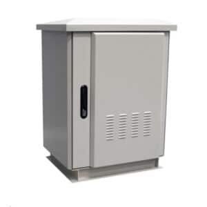 Dynamix ROD18-8X6GY 18RU Outdoor Freestanding Cabinet. (800 x 600 x 975mm external). IP45 rated. Angled pivoting rain hood. Double 25mm heating protection. Includes 10x cage nuts. Grey > Networking > Racks & Cabinets > Outdoor Cabinets - NZ DEPOT