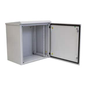 Dynamix RODW12 600 12RU Outdoor Wall Mount Cabinet 600x600x533mm. IP65 rated. Lockable front door. No fans or filters. NZDEPOT 1