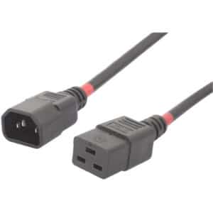 Eaton ACL158-04 C14 10A Male to C19 Female Power Cord - 40cm - Black/Red - NZ DEPOT