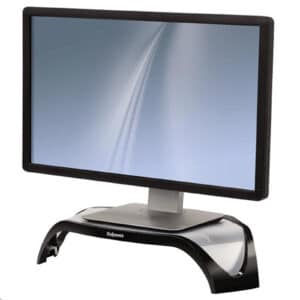 Fellowes 8020111 Smart Suites Corner Monitor Riser Raises your screen to eye level to prevent neck strain