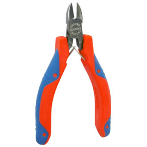 Goldtool Precision Plier 110mm Polished CRV Diagonal Cutter - 11mm Cutter - Double Leaf Springs Rubber Easy Grip Handles for Greater Comfort - Red/Blue Colour Handles - NZ DEPOT