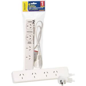 Jackson PT2929S 4 way Protected Power Board 2 ports are double spaced. 1m power cord Energy Absorbtion Rating 175J - NZ DEPOT