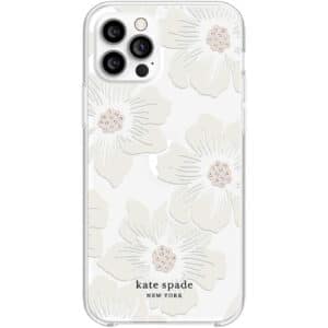 Kate Spade New York iPhone 12 Pro Max 6.7 Protective Hardshell Bullhorn Hollyhock Floral Clear NZDEPOT 1