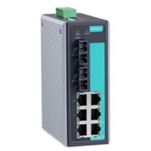 MOXA Industrial switch EDS 308 MM SC 8 port Unmanaged switch with 6X10100BaseTX ports 2X100BaseFX multi mode ports with SC connectors relay output warning 0 to 60°C operating temperature NZDEPOT - NZ DEPOT