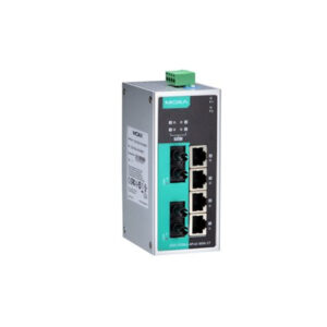 MOXA PoE switch EDS P206A 4PoE MM ST 6 port Unmanaged Ethernet switch 10 to 60°C operating temperature 4 PoE ports 2 100BaseFX multi mode ports with ST connectors NZDEPOT - NZ DEPOT