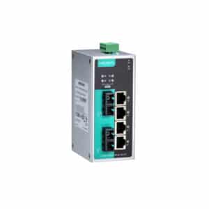 MOXA PoE switch EDS P206A 4PoE SS SC T 6 port Unmanaged Ethernet switch 40 to 75°C operating temperature 4 PoE ports 2 100BaseFX single mode ports with SC connector NZDEPOT - NZ DEPOT