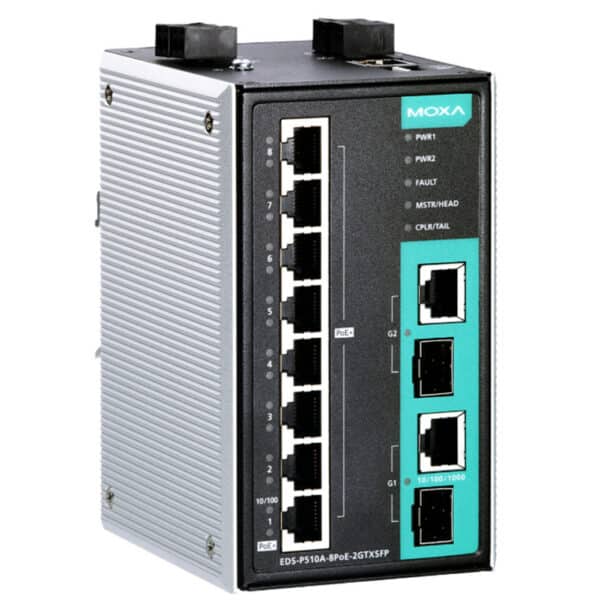 MOXA PoE switch EDS-P510A-8PoE-2GTXSFP 8 PoE ports Managed Gigabit Ethernet switch