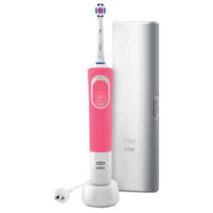 Oral-B Pro 100 2D White Polish Power Electric Toothbrush with Travel Case (Pink) - NZ DEPOT