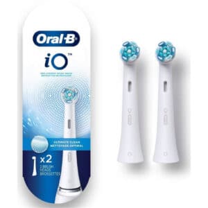 Oral-B iO CW-2 Ultimate Clean Replacement Brush Heads 2 Pack White for Oral-B iO Series 3