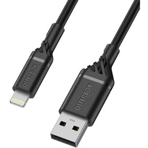 OtterBox 1M Lightning to USB A Cable Black Durable Trusted and built to last Flexible exterior cord coating NZDEPOT - NZ DEPOT