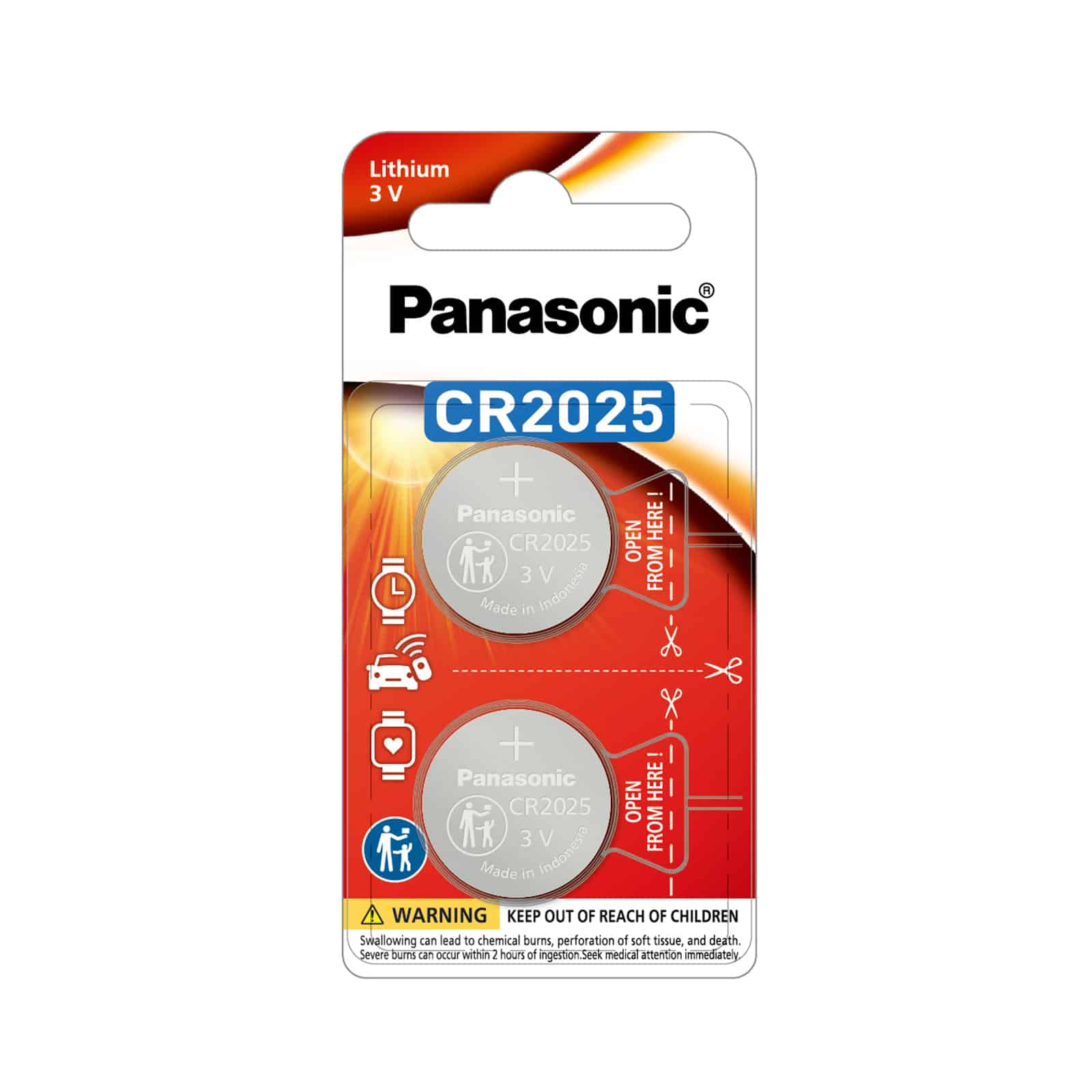 Panasonic CR2025PT/2B BATTERY 3V LITHIUM 2025 PK2 0.00 🤩