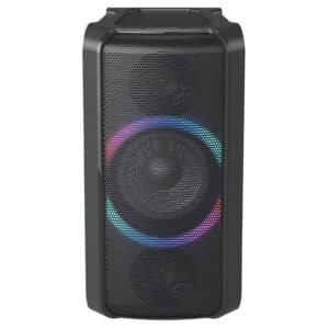 Panasonic SC TMAX5 150W Bluetooth Party Speaker Black with Bluetooth LED lighting built in handle 10W Qi wireless smartphone charging AC power required NZDEPOT 1