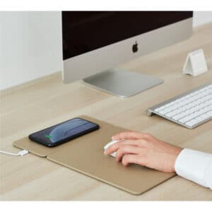 Pout HANDS 3 SPLIT 15W Detachable Fast Wireless Charging Mouse Pad Latte Cream Compatible with all QI enabled devices Apple iPhone NZDEPOT