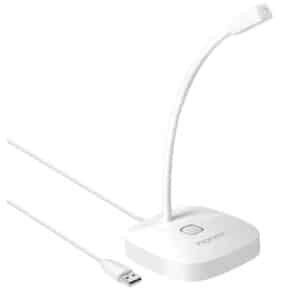 Promate PROMIC 1.WHT OmniDirectional USB Microphone with Gooseneck Design Mute Button.Easy Plug and Play. 135cm Cable. Universal Compatibility. White Colour. NZDEPOT - NZ DEPOT