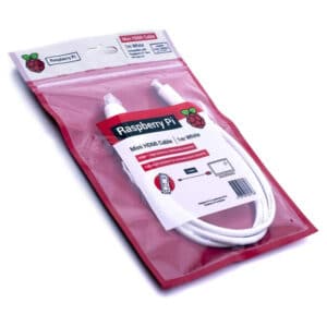 Raspberry Pi Official Cable White Mini HDMI to Standard HDMI HDMI AMale to Mini HDMI CMale 1m Cable NZDEPOT - NZ DEPOT