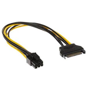 SATA 15 Pin Power to 6 Pin Video Card Power Cable(20cm) - NZ DEPOT