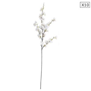 SOGA 10X Artificial Silk Flower Fake Cherry Blossom Bouquet Table Decor White, Home & Living, Home Decor, Artificial Plants, , ,  - NZ DEPOT 1