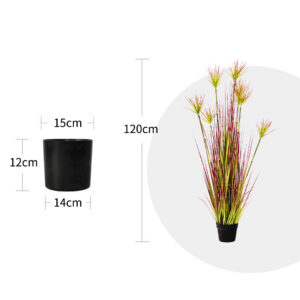 SOGA 120cm Purple-Red Artificial Indoor Potted Papyrus Plant Tree Fake Simulation Decorative, Home & Living, Home Decor, Artificial Plants, , ,  - NZ DEPOT 2