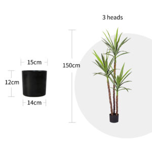 SOGA 150cm Artificial Natural Green Dracaena Yucca Tree Fake Tropical Indoor Plant Home Office Decor, Home & Living, Home Decor, Artificial Plants, , ,  - NZ DEPOT 2