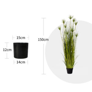 SOGA 150cm Cyperus Papyrus Plant Tree Artificial Green Grass, Home Or Office Indoor Greenery Accent, Home & Living, Home Decor, Artificial Plants, , ,  - NZ DEPOT 2