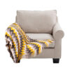 SOGA 170cm Yellow Zigzag Striped Throw Blanket Acrylic Wave Knitted Fringed Woven Cover Couch Bed Sofa Home Decor, Home>Bed Linen>Throws And Blankets>Blankets, , , , ,  - NZ DEPOT 1