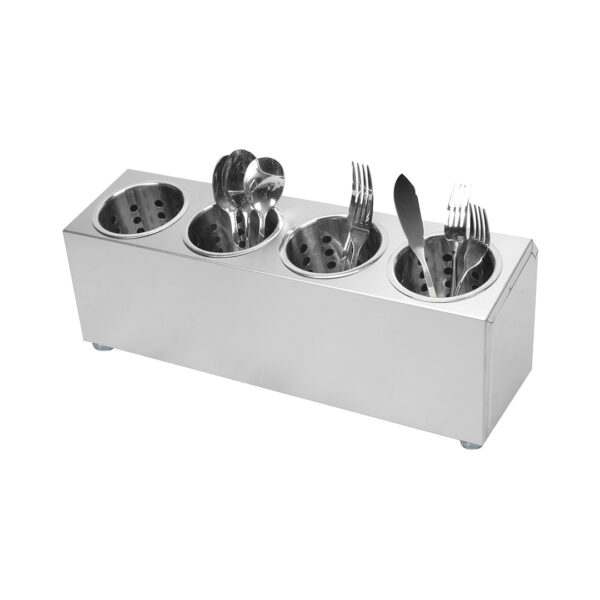 SOGA 18/10 Stainless Steel Commercial Conical Utensils Cutlery Holder with 4 Holes, Home & Living>Kitchen & Dining>Tableware>Cutlery, , , , ,  - NZ DEPOT 1
