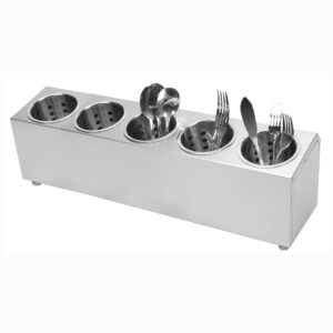 SOGA 18/10 Stainless Steel Commercial Conical Utensils Cutlery Holder with 5 Holes, Home & Living, Kitchen & Dining, Tableware, Cutlery, ,  - NZ DEPOT 1