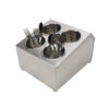 SOGA 18/10 Stainless Steel Commercial Conical Utensils Square Cutlery Holder with 4 Holes, Home & Living>Kitchen & Dining>Tableware>Cutlery, , , , ,  - NZ DEPOT 1