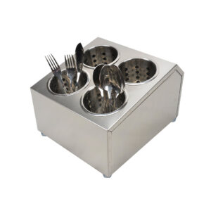 SOGA 1810 Stainless Steel Commercial Conical Utensils Square Cutlery Holder with 4 Holes NZ DEPOT - NZ DEPOT