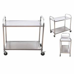 SOGA 2 Tier 75x40x83.5cm Stainless Steel Kitchen Dinning Food Cart Trolley Utility Small, Business & Industrial, Food Service, Food Service Carts, , ,  - NZ DEPOT 2