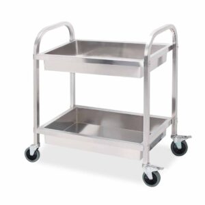 SOGA 2 Tier 75x40x83cm Stainless Steel Kitchen Trolley Bowl Collect Service Food Cart Small, Business & Industrial, Food Service, Food Service Carts, , ,  - NZ DEPOT 1