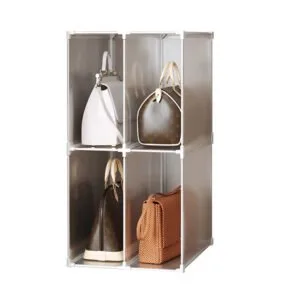 Buy SOGA 2 Tier Multifunctional PP Plastic Bag Box Portable Cubby DIY Storage Shelves Stackable Handbag Purse Organiser Online - Home & Living/Bedroom/Bedroom Storage Solutions - 1 - NZ Depot Free Shipping