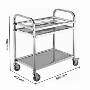 SOGA 2 Tier Stainless Steel 8 Compartment Kitchen Seasoning Car Service Trolley Condiment Holder Cart Spice Bowl, Business & Industrial, Food Service, Food Service Carts, , ,  - NZ DEPOT 2