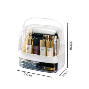 SOGA 2 Tier White Countertop Makeup Cosmetic Storage Organiser Skincare Holder Jewelry Storage Box with Handle, Home, Bathroom, Bathroom Accessories, Bathroom Storage, ,  - NZ DEPOT 2